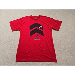 Chevron Stedmz Tshirt Tee Red Cotton Form Fitting Size L